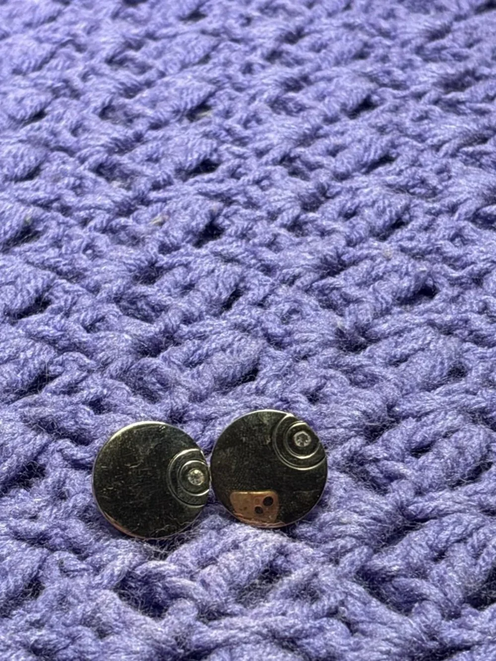 Vintage Swank Cufflinks Goldtone Circles Clear Rhinestone 7/8 inch